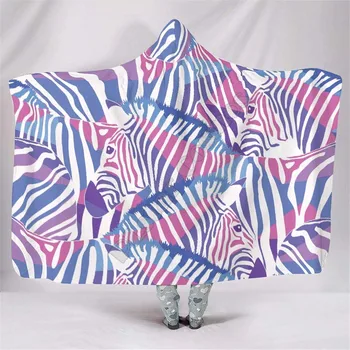 Zebra Gražus Kvėpuojantis Gobtuvu Antklodė 3D Atspausdintas Nešiojami, Antklodė, Suaugusiems, vaikams, Antklodė, antklodė mesti Lašas Laivybos 01