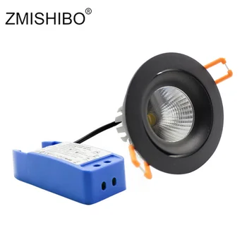 ZMISHIBO LED Spot 220-240V Pritemdomi Vairuotojo Matinės Juodos spalvos Šviestuvai Keičiamų COB Šviesos Šaltinis 75mm Embedded Lubų Vietoje Lempos