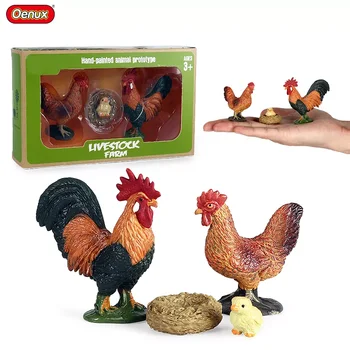 Ūkio Gyvūnų Figūrėlės Turkija Višta, Chook Vištiena, Vištų Gaidys Veiksmų Skaičius, Naminių Paukščių Modelis Puikus Miniatiūrinės Švietimo Vaikas Žaislas