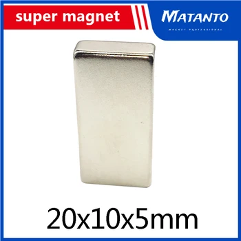 1/2/3pcs 20x10x5 mm Galingas Quadrate Magnetinio Nuolatinis Magnetas 20x10x5mm Super Galingas magnetas Neodimio Magnetai 20*10*5 mm