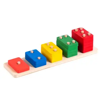 1 Set Naudinga Geometrinės Formos Pripažinimo Rūšiavimo Blokuoti Mediniai Krūvas Žaislų Įspūdį Didinti Palūkanų