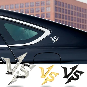 1 VNT 3D Metalo VS Automobilių Ženklelis Emblema Automobilių Kamieno Auto Logotipas klijuojamas Lipdukas Daugumai Automobilių Lipdukas Automobilių Apdailos
