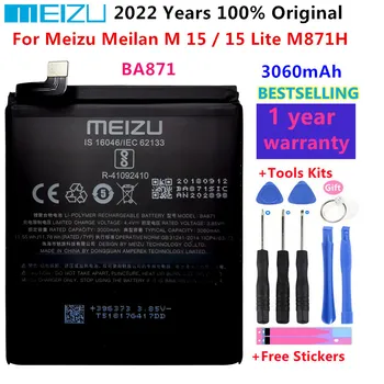 100% Originalus NAUJAS MEIZU BA871 Baterija MEIZU M15 / M15 Lite M871H Mobilųjį Telefoną Aukštos Kokybės Baterijų Bateria+ Dovana Įrankiai