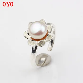 100%s925 gryno sidabro natūralių perlų žiedas atidarymo moterų naują produktą įsipareigoja