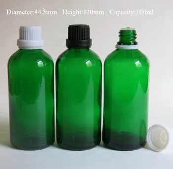 100vnt/Daug 100ml cilindrų stiklo eterinio aliejaus buteliuko lašintuvu eterinio aliejaus butelis / aromaterapija žalio stiklo butelius