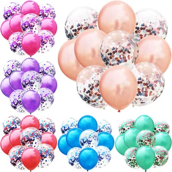 10vnt 12Inch china balionas nustatyti aliuminio folija china balionas vestuvių, gimtadienio balionas apdailos konfeti balionas