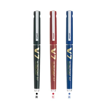 10vnt bxc-v5 / V7 kamuolys pėsčiomis adata vandens rašiklis, juoda 0.5/0.7 keičiamų core neutralus pen