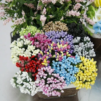 12Pcs/daug Uogų Dirbtinis Stamen Gėlių, Vestuvių Dekoravimas Pistil Mini 