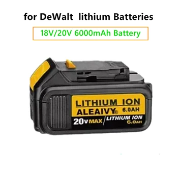 18V 6.0 Ah DeWalt Baterija, Dewalt Įrankiai Pakeitimo Baterijas DCB184 DCB181 DCB182 DCB200 18Volt 20v MAX XR 6.0 Ah Baterijos