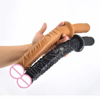 1pcs vandeniui 42*4.5 cm Didelis, tikroviškos soft dildo su rankena bauda moterų masturbacija varpą, moteris, suaugusiems, sekso žaislas
