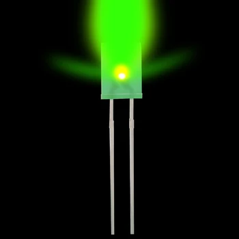 2*5*7 Aikštėje Žalias Žalias LED Šviesos Diodai Pabrėžti, Ilgas Kojas, 100 VNT./ 1 Daug