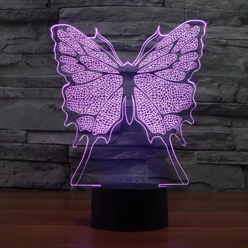 2017 m. užsienio prekybos naujas drugelis septynių spalvų 3D LED lempos touch mokestis iliuzija lempos kūrybos Kalėdų dovana