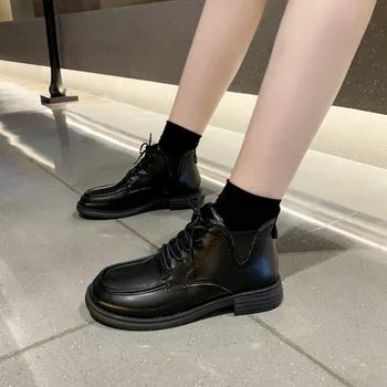 2022 m. pavasarį moterų batai odiniai, plokšti batai storio apačioje nėriniai-up batai madingų moterų batai Zapatos De Mujer