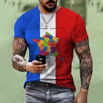 2022 m. Vasarą Naujosios Vėliavos Spausdinti Vyrų 3D marškinėliai Mados Quick-dry Negabaritinių O-Kaklo Laisvas Vyras Viršuje Drabužių Vyrams
