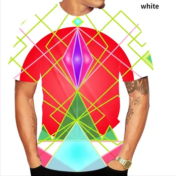 2022 Vyrų 3D erdvinis geometrinis skaitmeninis spausdinimas marškinėliai vasaros mados įdomus atsitiktinis trumpas rankovėmis T-shirt S-4XL