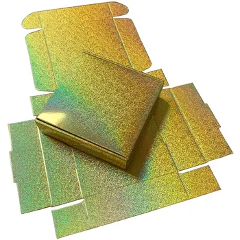 20pcs Aukso Blizgučiai Holografinis Dovanų Dėžutė Dekoratyvinė Holograma Popierinės Pakuotės