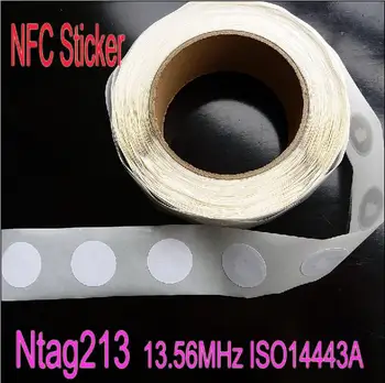20pcs/Daug Ntag 213 NFC Žymeklį 13.56 MHz ISO14443A Ntag213 Lipdukas Universalus Lable RFID Žymę, Skersmuo 25mm visiems NFC leido telefonai