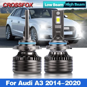 2vnt/Set Auto LED Lemputes H7 LED Automobilių Žibintai Lemputės 120W 30000LM 6000K Balta 12V 24V Turbo LED Lempos, Audi A3 2014-2020 m.