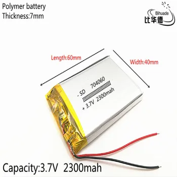 3.7 V,2300mAH,704060 PLIB; polimeras ličio jonų / Li-ion baterija GPS,mp3,mp4,mp5,dvd