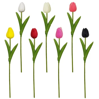 4Pcs/Nustatyti Prabangius Nekilnojamojo Touch Tulpių Puokštė Dekoratyvinis Dirbtinės Gėlės Kambarį Dekoruoti Gėlių Artificiales Tulip Gėlių