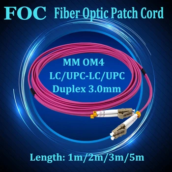 50Pcs Fibre Optic Patch Cord LC/UPC-LC/UPC OM4, Multimode Dvipusis 50/125 Optinio Pluošto Kabelis, 1M/2M/3M/5M/10M