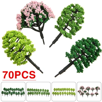 70Pcs Medžių Modelis Sumaišyti Žalios Medžių Modelis Medžio Sodo Geležinkelio Dekoracijos Išdėstymas Papuošalai Modeliai