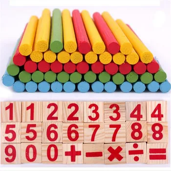 72pcs medienos Montessori Matematica Žinių Montessori blokai Medžiagų Mokytis-šaškės Mediniai Žaislai Vaikams Švietimo žaislas