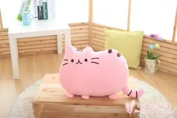 animaciją kačių pagalvę pliušinis žaislas 40x30cm švelni rožinė kačių pagalvėlės, mesti pagalvės Kalėdų dovana h711