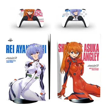 Anime Ayanami Rei PS5 Standartinis Diskas Odos Lipdukas, Decal 5 PlayStation Konsolės ir 2 Kontroleriai PS5 Disko Odos, Vinilo