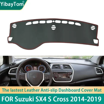 Aukšto Rango Patvarus, Puikiai PU Odos prietaisų Skydelio Anit-slip Anti-UV Dangtelio Apsauginis kilimėlis Suzuki SX4 S Cross 2014-2019