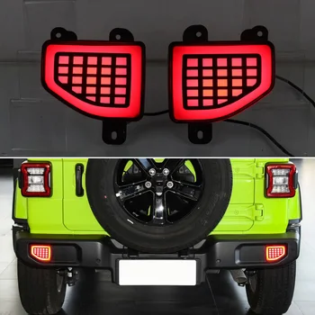 Automobilio LED Indikatoriai Jeep Wrangler 2018 2019 2020 2021 2022 Auto Galinis Bamperis Šviesos Posūkio Signalo Atšvaitas, Stabdžių Rūko Žibintas