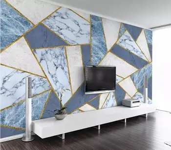 Bacal Didelių 3d tapetai, freskos šiuolaikinės nemokamai abstrakčiai marmuro geometrinis aikštės TV kambarį sienos 3d tapetai namų dekoro