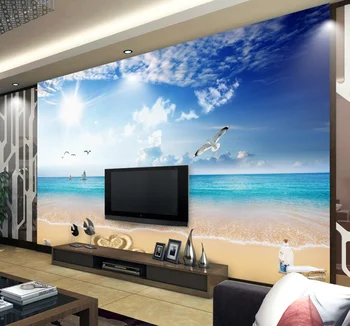 beibehang pasirinktinius Nuotraukų 3D Tapetai Marina Beach Sienų dengimas Sienų tapetai Gyvenimo Kambario, Miegamasis Fone namų dekoro