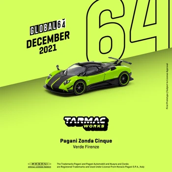 Bitumas Darbai TW 1:64 Zonda Cinque Verde Firenze Žalia Variklio Dangtis Atidarytas Lydinio Diorama Automobilio Modelio Surinkimo Miniatiūriniai Carros Žaislas