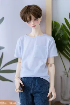 BJD doll drabužiai tinka 1-3 1-4 dėdė dydžio lėlės drabužiai spalvotų apvalios kaklo kišenėje vientisos spalvos marškinėliai lėlės priedai