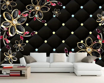 Black diamond jewelry gėlių 3d tapetai, freskos papel de parede,svetainė, TELEVIZORIUS, sofa-sienos miegamojo, virtuvės sienos dokumentų namų dekoro