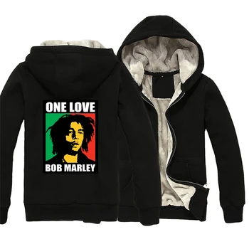 Bob Marley Viena Meilės Mellow Mood Cigarečių Rūkymas Juoda Balta Siluetas Roko Mane Vyras Berniukas Parkas Visas Zip Kailis Plius Aksomo ZIIART