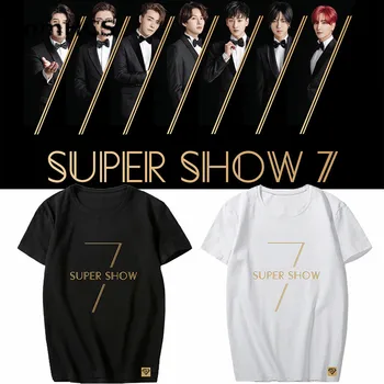 BomHCS Kpop SUPER JUNIOR Koncertas WORLD TOUR SUPER SHOW7 Medvilnės marškinėliai Berniukams, Mergaitėms Summer Tee Marškinėliai Topai 18F-616SUPER JUNIOR2