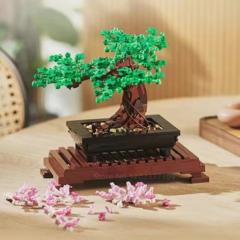 Bonsai Medis, Gėlių Puokštė Amžiną Suderinama 10281 Kūrimo Bloką Plytų Modelį, Namų Puošybai Vazoninių Augalų Dovana Vaikas