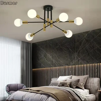 Busmos kambarį valgomasis LED šviestuvo miegamasis juoda filialas kūrybos minimalistinio lubų lempa kambarį dekoratyvinių lempų