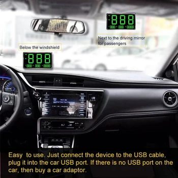 C80 Skaitmeninis Automobilių HUD Head Up Display GPS Spidometro Greičio Matuoklis greičio viršijimo Įspėjimo Aukštis Ekranas Automobilių Sunkvežimiai Motorc