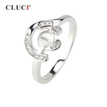 CLUCI Sidabras 925 Prekės Perlų Žiedas Montavimo Moterų Cirkonis Juvelyriniai dirbiniai 925 Sterlingas Sidabro Moterų Žiedai, Papuošalai
