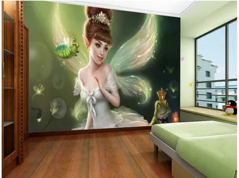 Custom 3d foto tapetai, 3d sienų freskomis tapetai Ranka-dažytos grožio TV nustatymas sienos miegamajame 3d tapetai kambarį