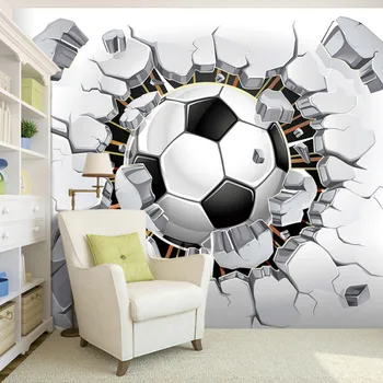 Custom 3D Futbolo Foto Tapetai Vaikų Miegamasis Foną Tapetai, Freskos 3D Sienų Dokumentai Namų Dekoro Papel De Parede 3d