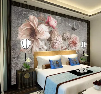 Custom 3d tapetai, freskos europos rose derliaus gėlių freska gyvenimo kambario, miegamojo, valgomojo fone namų dekoro tapetai