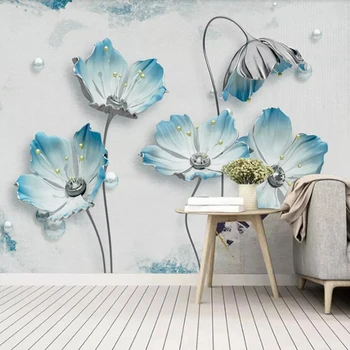 Custom 3D tapetai, freskos trimatis Europos papuošalai wildflower šviesos prabangos fone, sienų apdaila dažymas wallpap