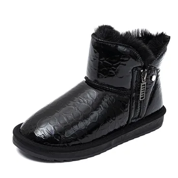 de neve de veludo quente feminino 2021 outono inverno nova moda confortável botas de neve feminina dedo padaryti pé redondo