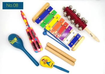 DIDELIS PARDUOTI 6vnt naujų muzikos instrumentų žaislų rinkinys medinių instrumentų kūdikių ikimokyklinio amžiaus vaikams muzikos ritmą švietimo