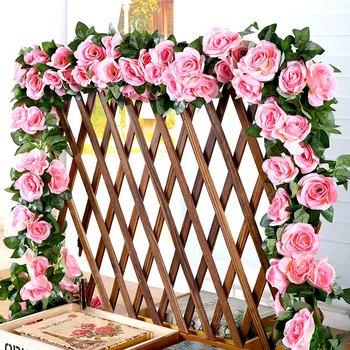Dirbtinių gėlių rattails rožių vynuogių interjerams dekoruoti gėlių plastikinių gėlių oro kondicionavimo ortakių lubų qihii augalų