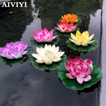 Dirbtinė gėlė lotosas, vandens lelija tvenkinys žuvų bako apdailos gėlių šventykla aplinkos apsaugos Modeliavimas